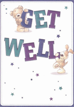 This delightful get well card channels the comfort and support that Leyton's residents know so well. The scene is playfully detailed: a soft, round teddy bear balances atop the bold 'GET', while a friendly, floppy-eared pup nestles below, both characters rendered with expressive faces full of cheer. Deeper shades of purple and soothing teal colour the large letters, contrasted by a spotless white background reminiscent of calm, welcoming spaces found throughout Leyton. Scattered stars shimmer in blue and purple, bringing a sense of magic and possibility to those on the mend. The tactile brushwork captures the plushness of the bear's fur and the puppy's inviting softness, almost as if the illustration could be reached out and hugged. Just as a Flower Delivery Leyton bouquet is curated to bring joy and relief, every detail in this card combines to create a caring, heartfelt wish-one that feels perfectly at home in Leyton, ready to lift spirits whether sent across town or delivered with a smile.